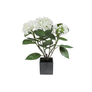 Hydrangea artificiel en pot céramique blanc H58