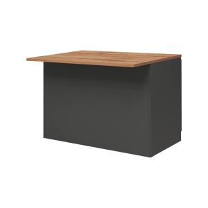 Îlot de cuisine effet bois anthracite, chêne clair 125x90h9…