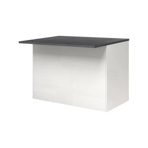 Îlot de cuisine effet bois blanc brillant, ardoise 125x90h9…