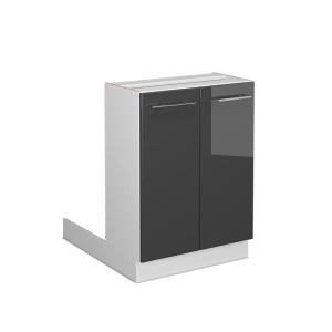 Îlot de cuisine sans PT, Anthracite Haute brillance 60 x 82…