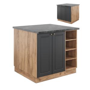 Îlot de cuisine sans PT Chêne anthracite-or/force de lor 90…