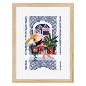 Image encadrée en chêne Balcon 30x40