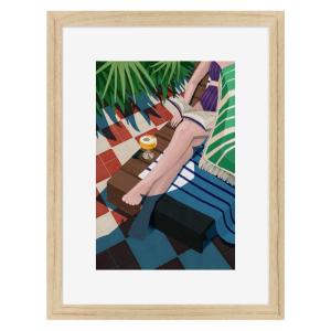 Image encadrée en chêne Détente 30x40