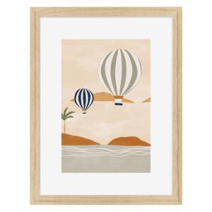 Image encadrée en chêne Montgolfière 30x40