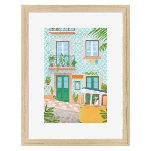 Image encadrée en chêne Rue 30x40