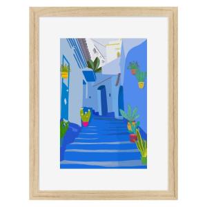 Image encadrée en chêne Ruelle 30x40