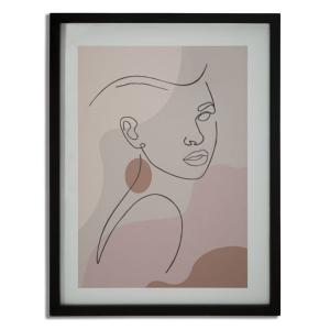 Impression sur papier visage multicolore avec cadre noir 35…