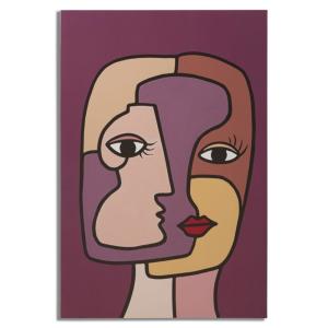 Impression sur toile visage cubiste multicolore 60x3x90  cm