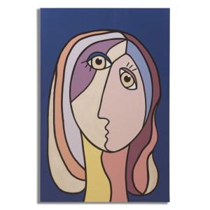 Impression sur toile visage cubiste multicolore 80X3X120  cm