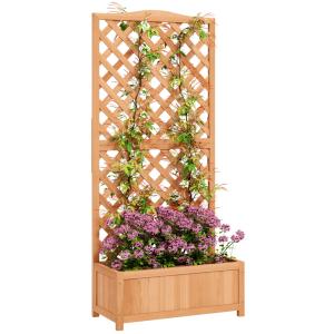 Jardinière avec treillis bac à fleurs bois sapin pré-huilé…
