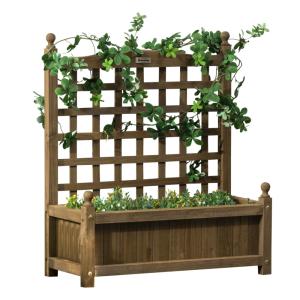 Jardinière avec treillis inserts irrigation inclus bois sap…
