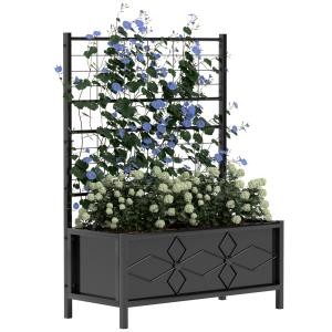 Jardinière avec treillis motif en losanges acier galvanisé…