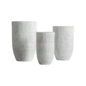 Jardinière en céramique gris  en 43x43x68 cm