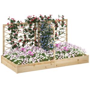 Jardinière extérieure 3 treillis modulable effet bois natur…