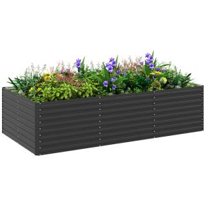 Jardinière extérieure surélevée galvanisée gris