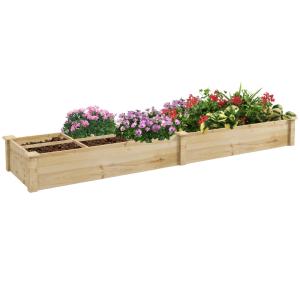 Jardinière rectangulaire en bois massif séparateurs effet b…