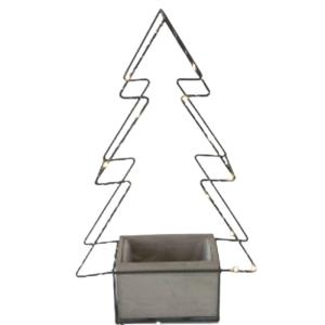 Jardinière sapin de Noël décoration bois métal marron 30.5x…