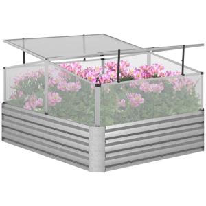 Jardinière surélevé double toit ouvrable polycarbonate noir…