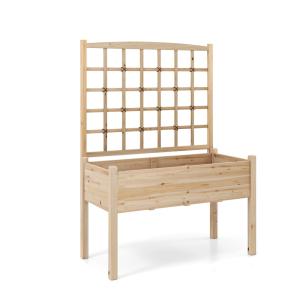 Jardinière surélevée avec treillis beige 119 x 60 x 160 cm…