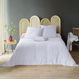 Jeté de lit en coton blanc 250x250cm