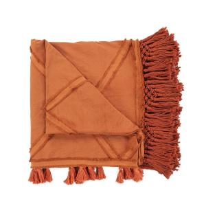 Jeté de lit en coton terracotta 300x240