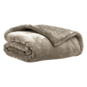 Jeté de lit  en polyester galet 240 x 220 cm