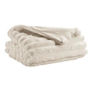 Jeté de lit  en polyester neige 240 x 260 cm