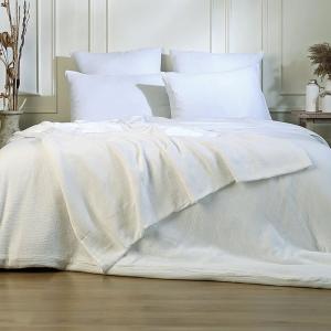 Jeté de lit gaze de coton blanc 270x280