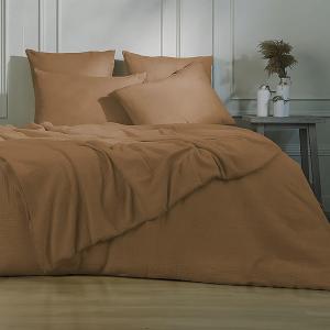 Jeté de lit gaze de coton noisette 230x250