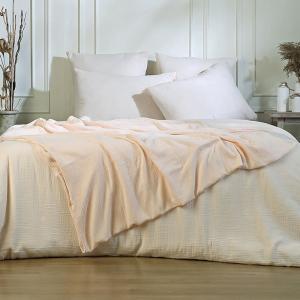 Jeté de lit gaze de coton rose 270x280