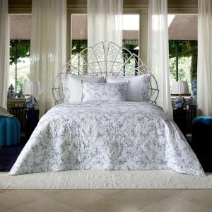 Jete de lit percale bleu clair 230x250 cm