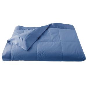 Jete de lit percale bleu pétrole 245x250 cm