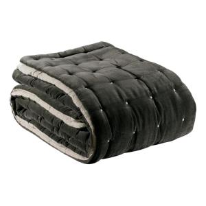 Jeté  finition capiton en coton tonnerre 240 x 260 cm