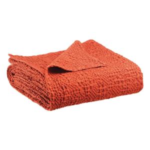 Jeté stonewashed  en coton rooibos 240 x 260 cm