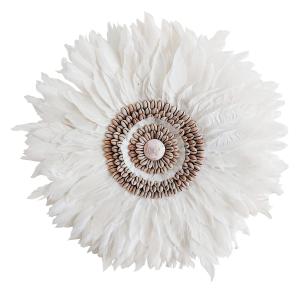 Jujuhat avec coquillages cauris, blanc D40 cm