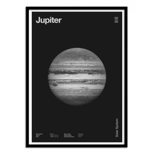 JUPITER - Affiche d'art avec Cadre bois noir - 50 x 70 cm