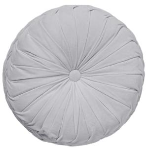 KAJA - Coussin Ø40 cm - Rond - Velours - Micro Chip - Gris