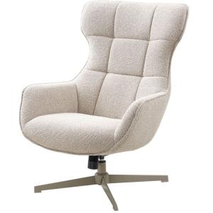 KARL- Fauteuil lounge pivotant en tissu beige