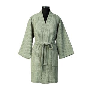 Kimono coton gaufré 95x64 vert céladon