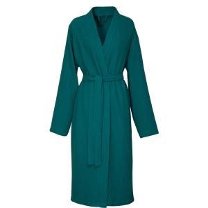 Kimono en  coton nid d'abeille bleu M