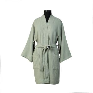 Kimono gaze de coton 95x64 vert céladon