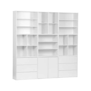 Kit étagère, bibliothèque décor bois blanc 9 éléments kit 2…