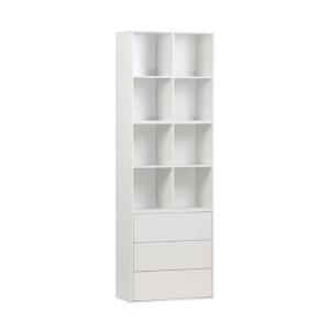 Kit modules décor bois blanc 3 éléments - 3 tiroirs 8 niche…