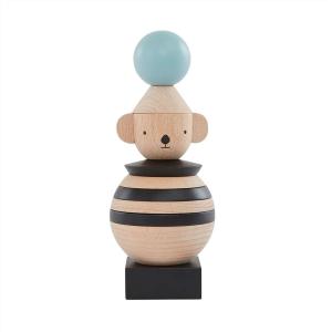 Koala à empiler en bois marron hêtre Ø8,5xH21cm