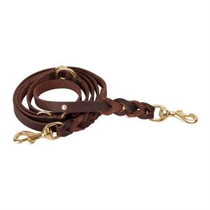 Laisse marron en cuir 200x1,8cm