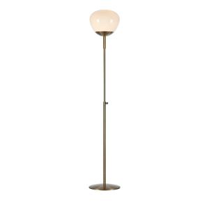 Lampadaire 1xE27 laiton antique et blanc
