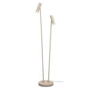 Lampadaire 2 lumières fer h162cm beige