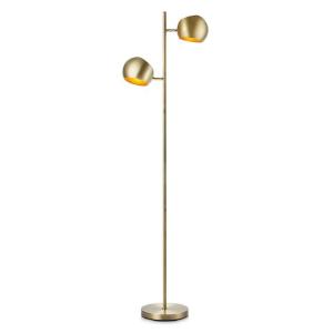 Lampadaire 2lumières métal h145cm laiton