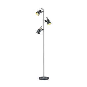 Lampadaire 3xE14 noir mat et doré