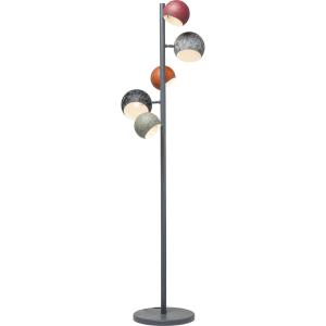 Lampadaire 5 abat-jours en acier gris H200